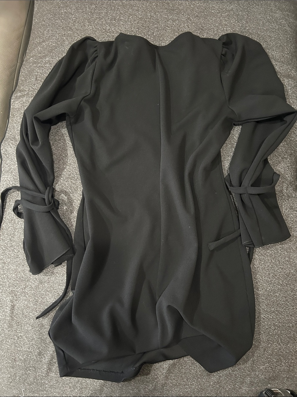 Zara Woman Black Tie-Sleeve Shift Dress sz L - Picture 5 of 6